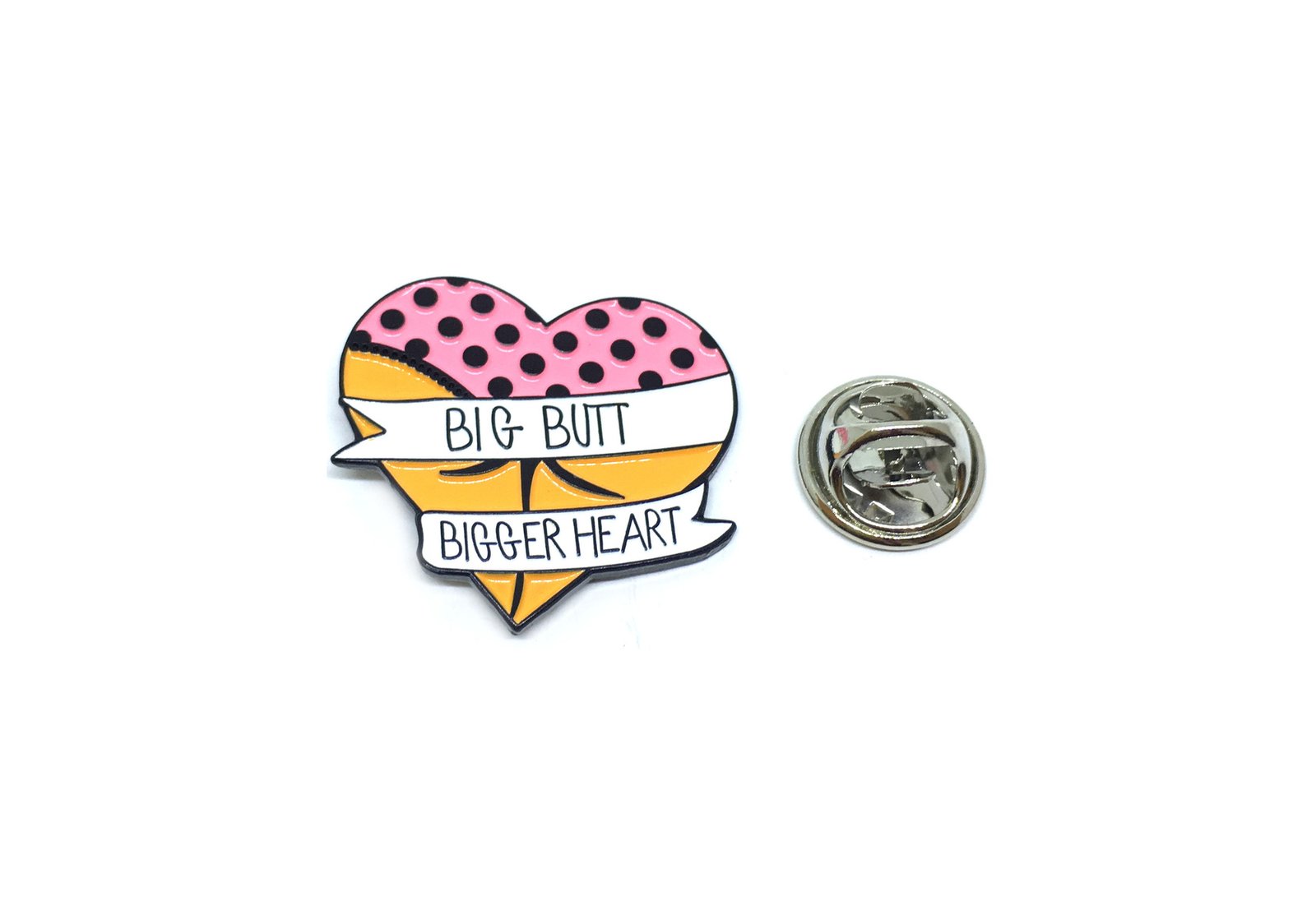 Tazza Grindstore In Latta 'Big Butt, Bigger Heart', Bianca, 8 Cm, Idea Regalo Divertente