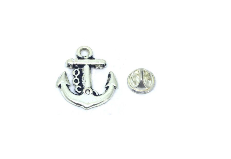 Silver plated Anchor Lapel Pin