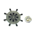 Black Enamel Nautical Anchor Lapel Pin