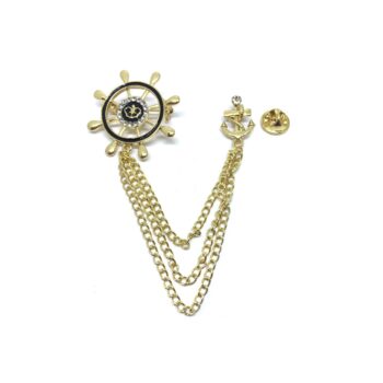 Nautical Charm Chain With Anchor Lapel Pin
