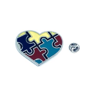 Silver plated Enamel Autism Pin
