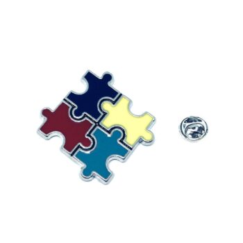 Silver plated Enamel Autism Lapel Pin