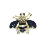Black Enamel Bee Brooch Pin