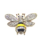 Crystal Gold plated Bee Brooch Pin