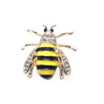 Enamel Gold plated Bee Brooch Pin