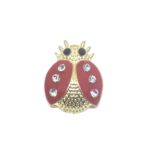 Gold Plated Red Enamel Bee Pin