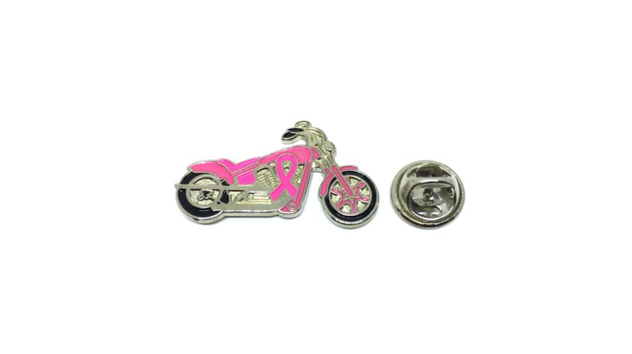 Pink Enamel Biker Lapel Pin