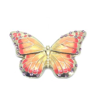 Crystal Enamel Butterfly Brooch