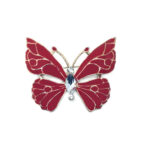 Red Enamel Butterfly Brooch