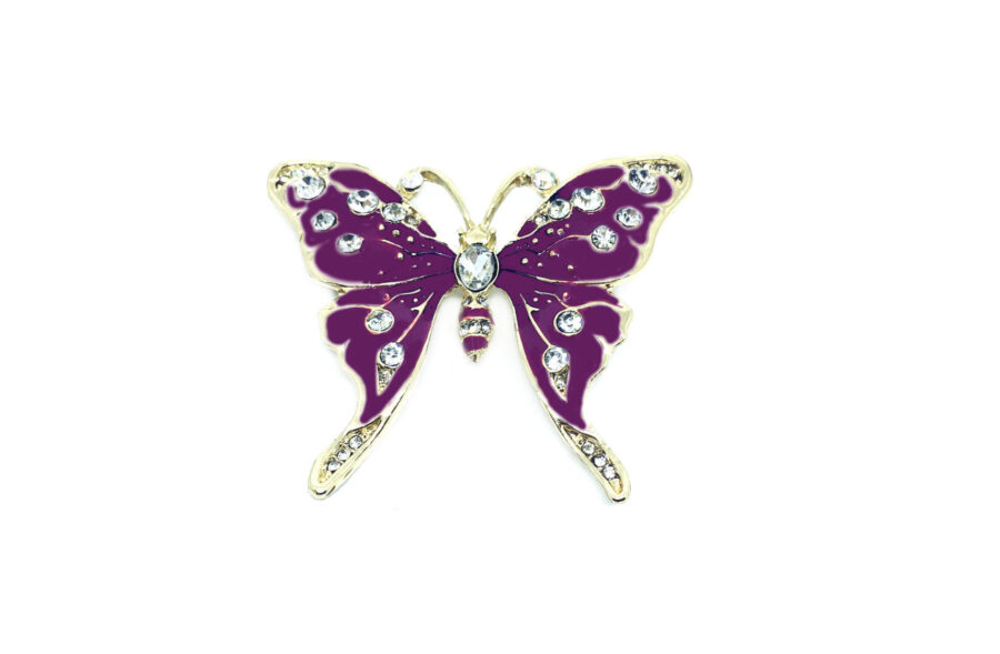 Crystal Enamel Butterfly Brooch