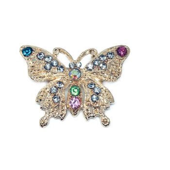 Gold plated Crystal Butterfly Brooch