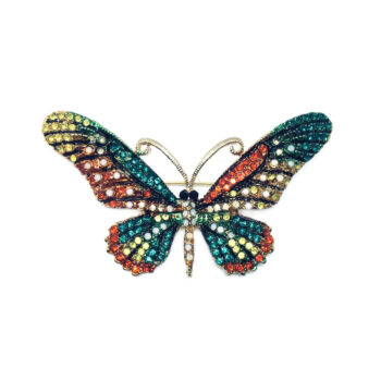 Multi-color Crystal Butterfly Brooch