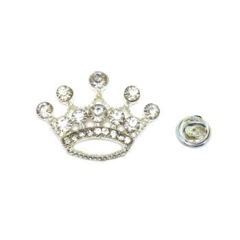Clear Crystal Crown Pin