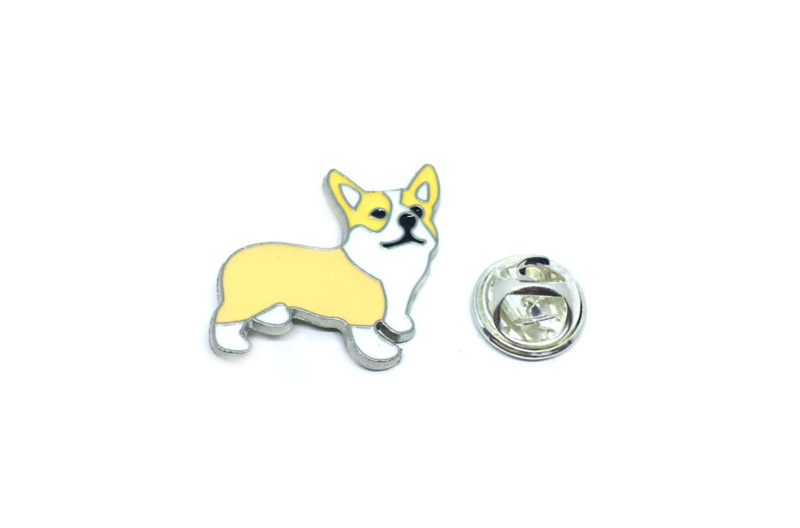 Silver tone Enamel Dog Lapel Pin