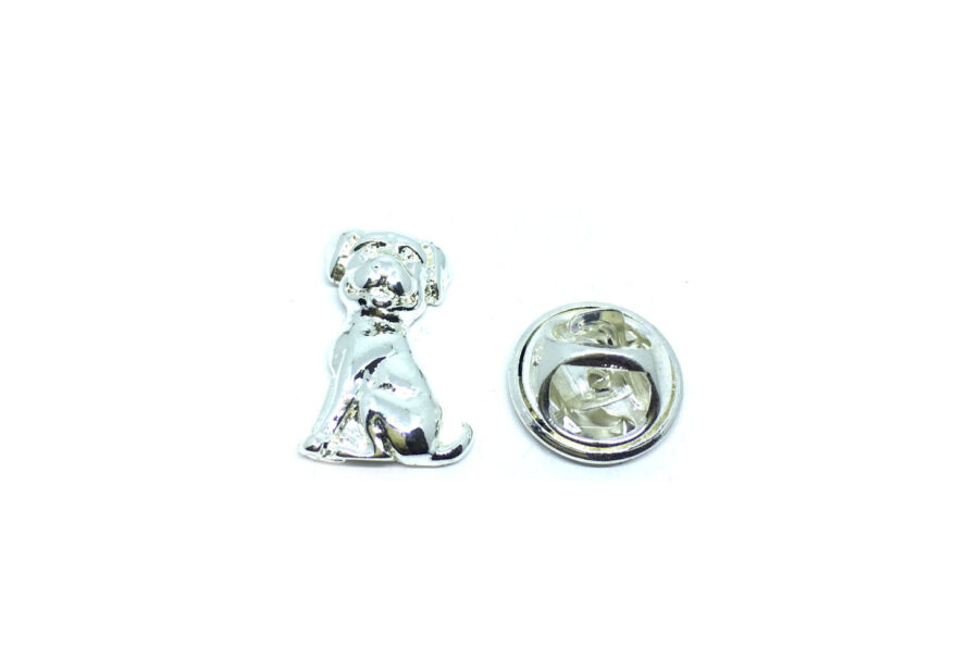 Silver tone Dog Lapel Pin
