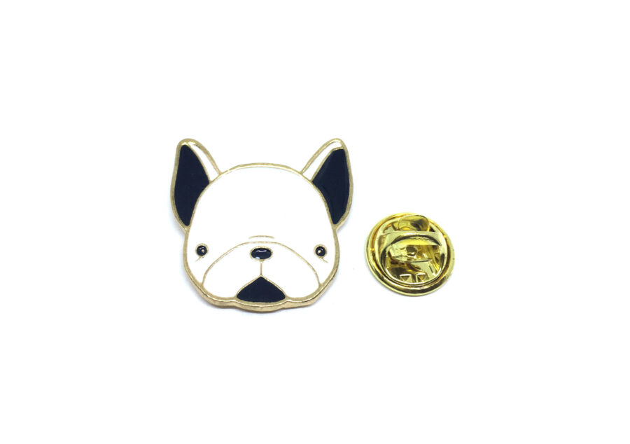 Gold Plated Dog Head Lapel Pin