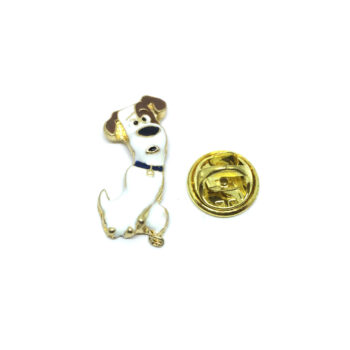 Gold plated Enamel Dog Brooch Pin