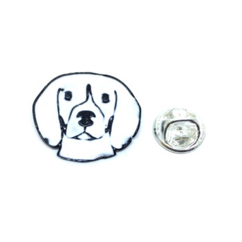 White Enamel Dog Lapel Pin