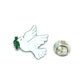 Silver plated Enamel Dove Pin