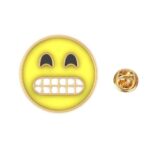 Gold plated Enamel Emoji Brooch Pin