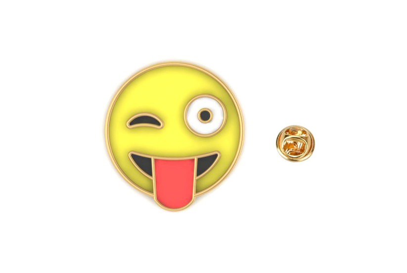 Enamel Emoji Gold tone Pins