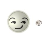 Silver plated Enamel Emoji Pin