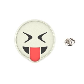 Silver tone Enamel Emoji Lapel Pin