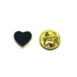 Tiny Black Enamel Heart Lapel Pin