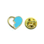 Blue Enamel Heart Lapel Pin