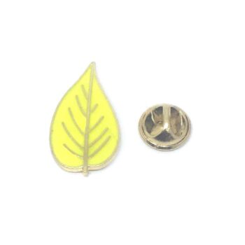Yellow Enamel Leaf Lapel Pin