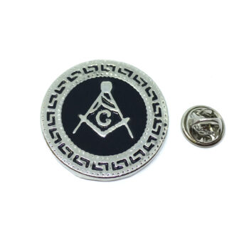 Masonic Black Enamel Pin