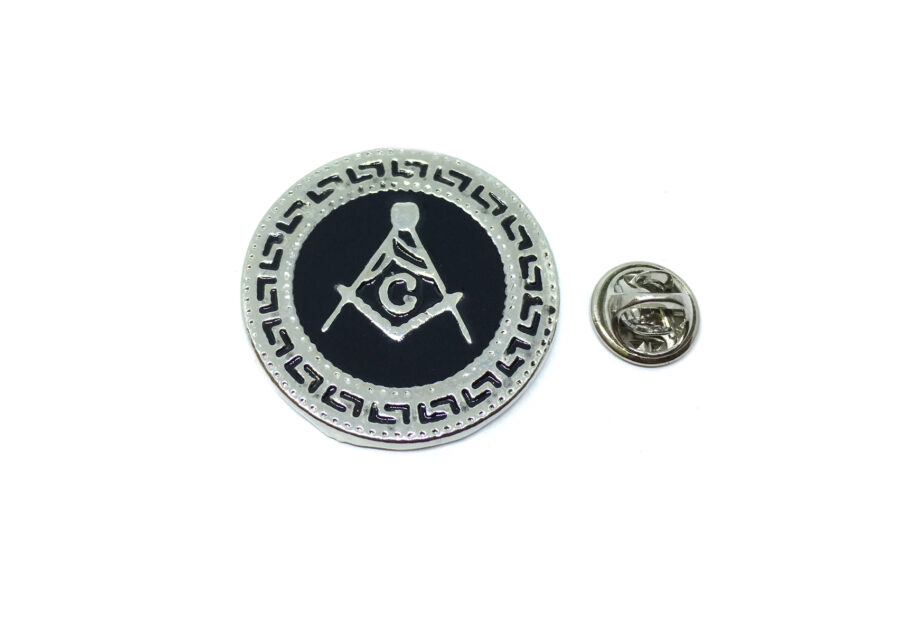 Masonic Black Enamel Pin