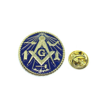 Blue Enamel Masonic Lapel Pin