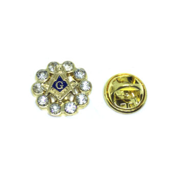 Rhinestone Masonic Lapel Pin