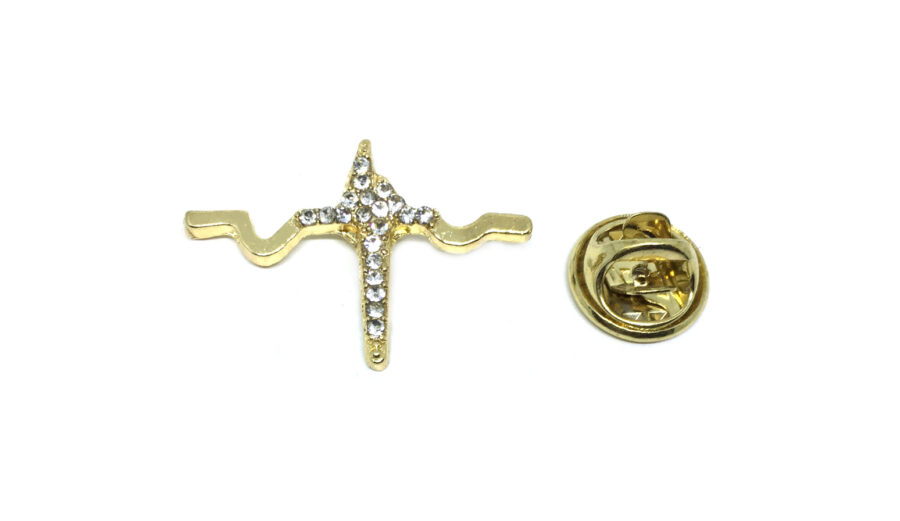 Gold plated Crystal Medical Lapel Pin