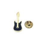 Black Enamel Guitar Lapel Pin
