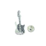 Silver plated Guitar Lapel Pin