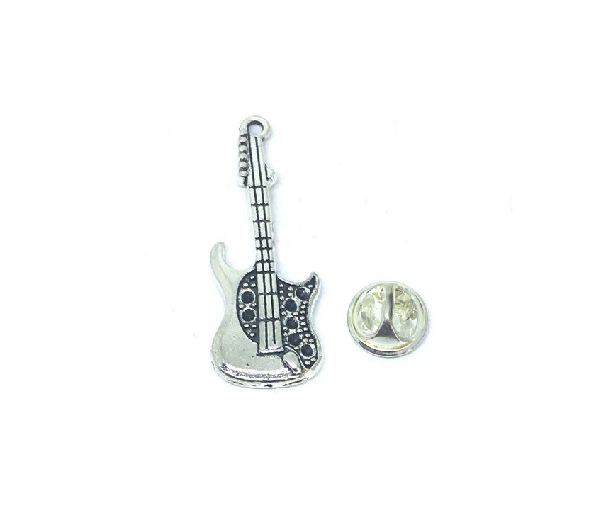Silver plated Guitar Lapel Pin
