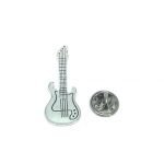 Silver Guitar Lapel Pin