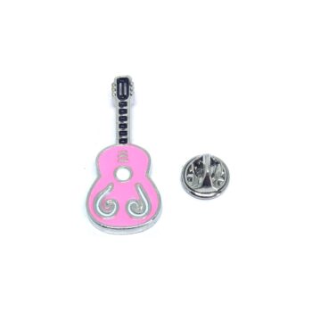 Pink Enamel Guitar Lapel Pin