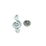 Silver plated Treble Clef Lapel Pin