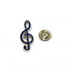 Black Treble Clef Enamel Pin