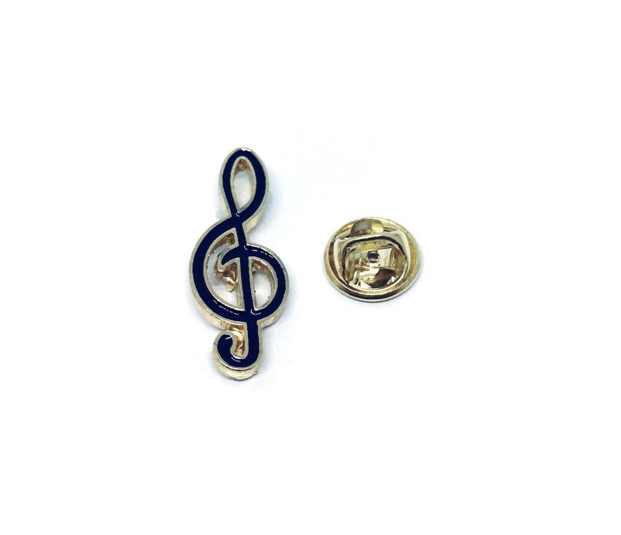 Black Treble Clef Enamel Pin