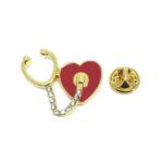 Heart with Stethoscope Lapel Pin