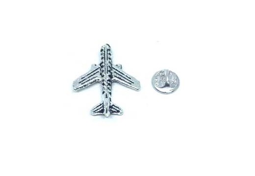 Silver tone Airplane Pin