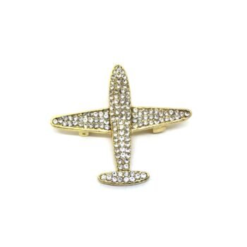 Rhinestone Airplane Pin