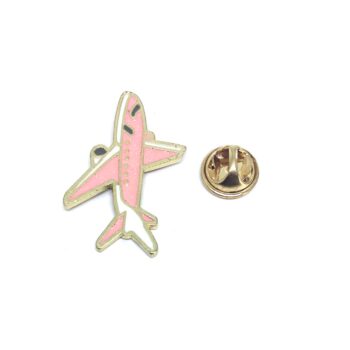 Pink Enamel Airplane Lapel Pin