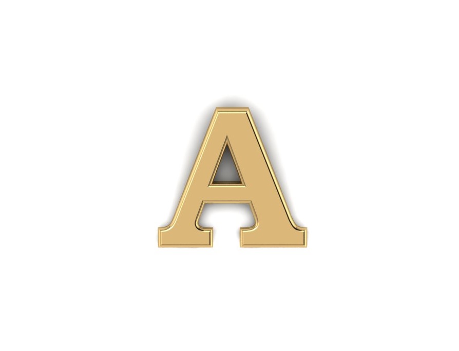 Gold Letter A Pin