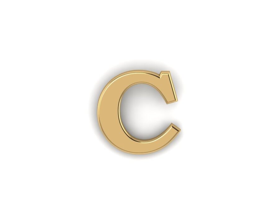 Gold Letter C Pin