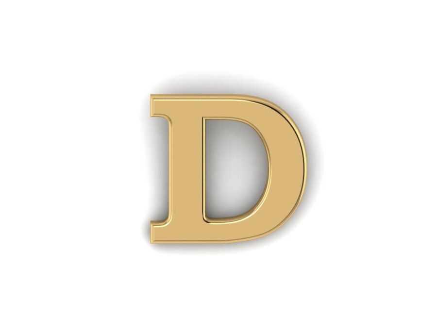 Gold Letter D Pin